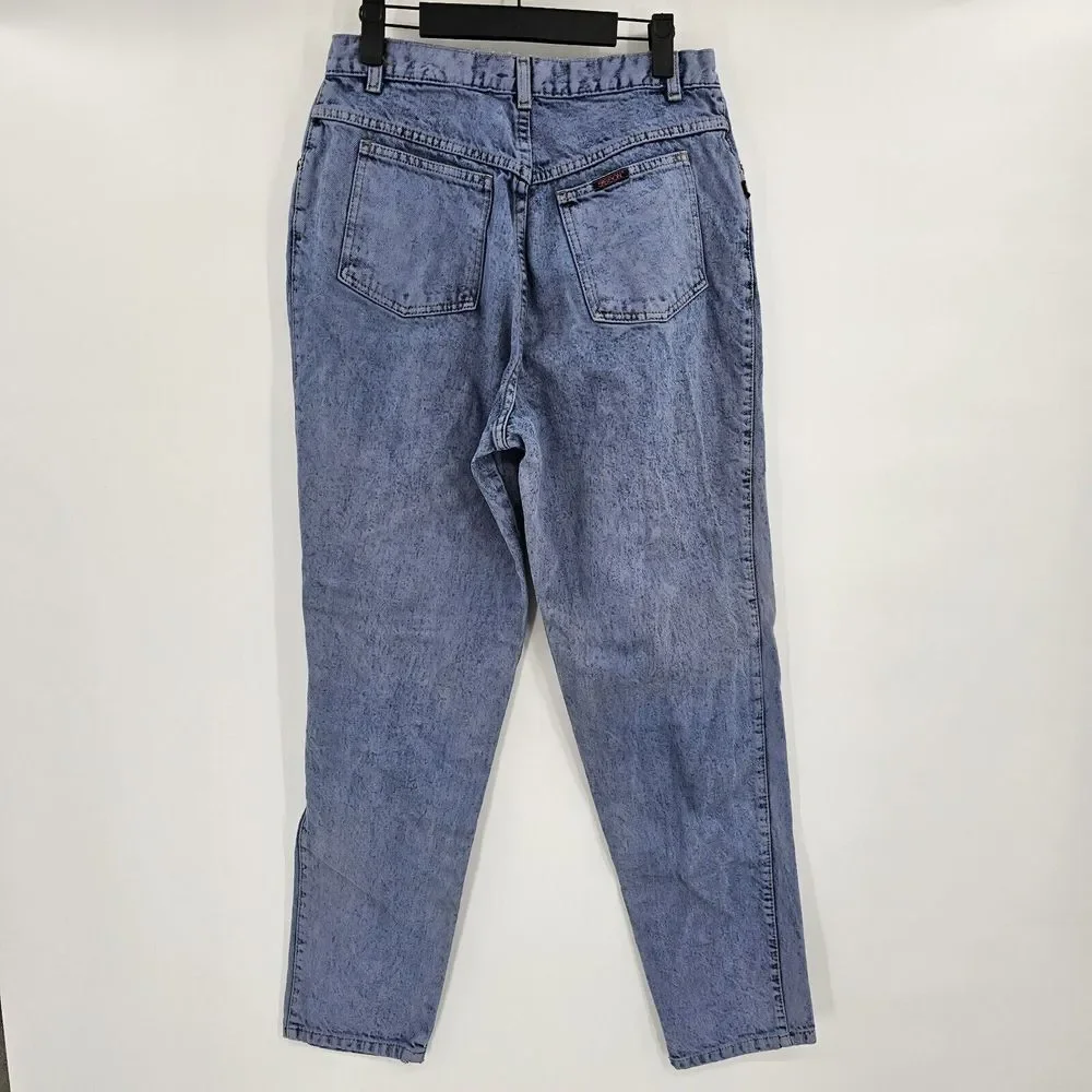 Vintage Sasson‎ Jeans Size 6 Button Fly High Rise Tapered Mom Skater Acid Wash